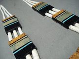 Native American One Of The Biggest Santo Domingo Turquoise Inlay Pearl Necklace-Nativo Arts