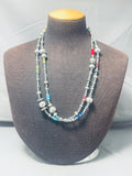 Native American One Of The Most Unique Turquoise Coral Sterling Silver Necklace-Nativo Arts