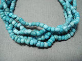 Fantastic Vintage Navajo Native American Turquoise Sterling Silver Necklace Old-Nativo Arts