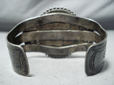 Heavy Thick Vintage Native American Navajo Early Petrified Wood Sterling Silver Bracelet-Nativo Arts
