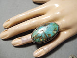 Important Vintage Native American Zuni Andrew Dewa Turquoise Sterling Silver Ring Old-Nativo Arts