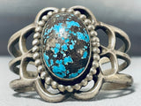 Bisbee Turquoise One of Best Vintage Navajo Sterling Silver Bracelet-Nativo Arts