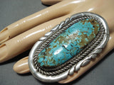 Native American One Of The Biggest Ever Vintage Zuni Important Turquoise Sterling Silver Ring-Nativo Arts