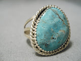 Amazing Vintage Native American Navajo Blue Diamond Turquoise Sterling Silver Ring-Nativo Arts