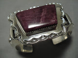 Museum Quality Heavy Navajo Sugulite Sterling Silver Native American Bracelet-Nativo Arts