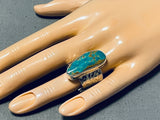 Colossal Native American Navajo Royston Turquoise Sterling Silver Ring-Nativo Arts
