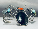 Extreme Workmanship Vintage Native American Navajo Spider Coral Sterling Silver Bracelet-Nativo Arts