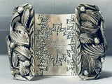 Native American Omg 215 Gram San Felipe Lizard Turquoise Sterling Silver Bracelet-Nativo Arts
