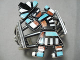 One Of The Best Native American Navajo Turquoise Kachina Inlay Sterling Silver Bracelet-Nativo Arts
