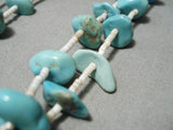 Wow Vintage Native American Navajo Sky Blue Turquoise Boulder Jacla Necklace Old-Nativo Arts