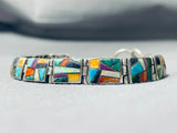 Native American One Of Most Intricate Ever Double Sided Vintage Navajo Turquoise Charm Bracelet-Nativo Arts