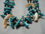 Chunky Nuggets Vintage Navajo Shell Turquoise Native American Necklace Old-Nativo Arts