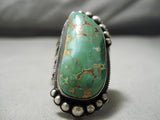 Important Vintage Native American Navajo Damale Turquoise Sterling Silver Ring Old-Nativo Arts