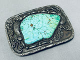 One Of The Most Incredible Vintage Native American Navajo Turquoise Sterling Silver Buckle-Nativo Arts
