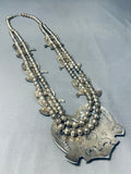 200 Gram Will Singer Vintage Native American Navajo Sterling Silver Squash Blossom Necklace-Nativo Arts