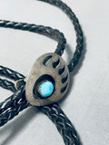 Expressive Vintage Native American Navajo Sleeping Beauty Turquoise Sterling Silver Bolo-Nativo Arts