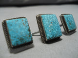 Rare Vintage Native American Navajo 2 Finger Spiderweb Turquoise Sterling Silver Ring-Nativo Arts