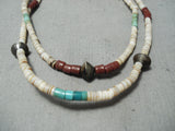Native American Beautiful Vintage Santo Domingo Turquoise Sterling Silver Necklace Old-Nativo Arts