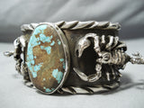 Crazy Scorpion Native American #8 Turquoise Sterling Silver Bracelet Cuff-Nativo Arts