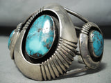 Absolutely Incredible Bisbee Turquoise Vintage Native American Navajo Sterling Silver Bracelet-Nativo Arts