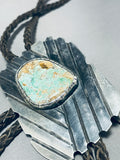 Crazy Workmanship Vintage Native American Navajo Turquoise Sterling Silver Bolo Tie-Nativo Arts