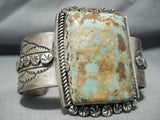 Signed Biggest Vintage Native American Navajo Royston Turquoise Sterling Silver Bracelet-Nativo Arts