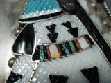 One Of The Best Ever Vintage Native American Zuni Turquoise Inlay Sterling Silver Ketoh Bracelet-Nativo Arts