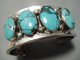 Very Unique Vintage Native American Navajo Graduating Width Turquoise Sterling Silver Bracelet-Nativo Arts