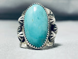 Stunning Native American Navajo Turquoise Sterling Silver Ring-Nativo Arts