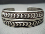 Lg Morris Vintage Navajo Sterling Silver Bracelet Native American Old-Nativo Arts