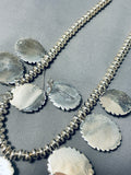 Native American Important Orvil Jack Turquoise Navajo Sterling Silver Necklace Earrings Set-Nativo Arts
