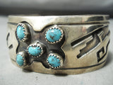 Rare Vintage Native American Navajo Dodson Turquoise Sterling Silver Bracelet-Nativo Arts