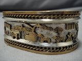 Striking Vintage Navajo Sterling Silver Native American Bracelet Old-Nativo Arts
