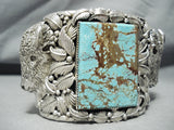 Heaviest Native American Navajo #8 Turquoise Nuffalo 274 Gram Sterling Silver Bracelet-Nativo Arts