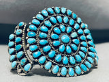 Early Huge Vintage Native American Navajo Turquoise Sterling Silver Cluster Bracelet-Nativo Arts