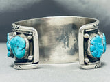 Elvis Nelson Rare Vintage Native American Navajo Turquoise Sterling Silver Bracelet-Nativo Arts