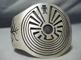 So Intricate! Vintage Native American Navajo Symbolic Sterling Silver Maze Bracelet Cuff-Nativo Arts