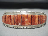 Important Vintage Native American Navajo Spiny Oyster Sterling Silver Inlay Bracelet-Nativo Arts
