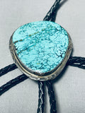 Substantial Vintage Native American Navajo Spiderweb Turquoise Sterling Silver Huge Bolo-Nativo Arts