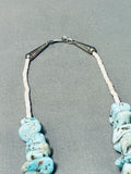 Native American Rare Vintage Cochiti Turquoise Sterling Silver Necklace-Nativo Arts