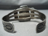 Early Vintage Native American Navajo Petrified Wood Sterling Silver Bracelet Old-Nativo Arts