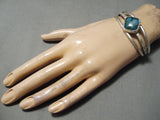 Amazing Vintage Native American Navajo Pilot Mountain Turquoise Sterling Silver Bracelet Old-Nativo Arts