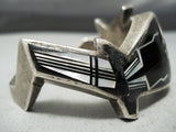 Native American Very Important Vintage Yaqui Danny Romero Opal Sterling Silver Inlay Bracelet-Nativo Arts