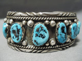 Amazing Vintage Native American Navajo Sterling Silver Turquoise Bracelet Cuff-Nativo Arts