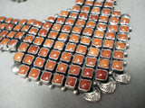 Extremely Rare Alice Lister Coral Sterling Silver Native American Navajo Necklace-Nativo Arts
