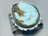 Monumental Native American Navajo #8 Turquoise Mine Sterling Silver Bracelet Signed-Nativo Arts