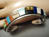 Native American Important Tommy Jackson Turquoise Vintage Sterling Silver Wave Bracelet-Nativo Arts