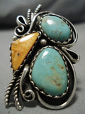 Fabulous Liz Pm Native American Navajo Royston Turquoise Sterling Silver Ring-Nativo Arts
