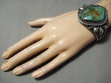 One Of Best Vintage Native American Navajo Royston Turquoise Sterling Silver Flank Bracelet Old-Nativo Arts
