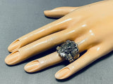 Unique Native American Navajo Sterling Silver Handcarved Huge Horse Ring-Nativo Arts